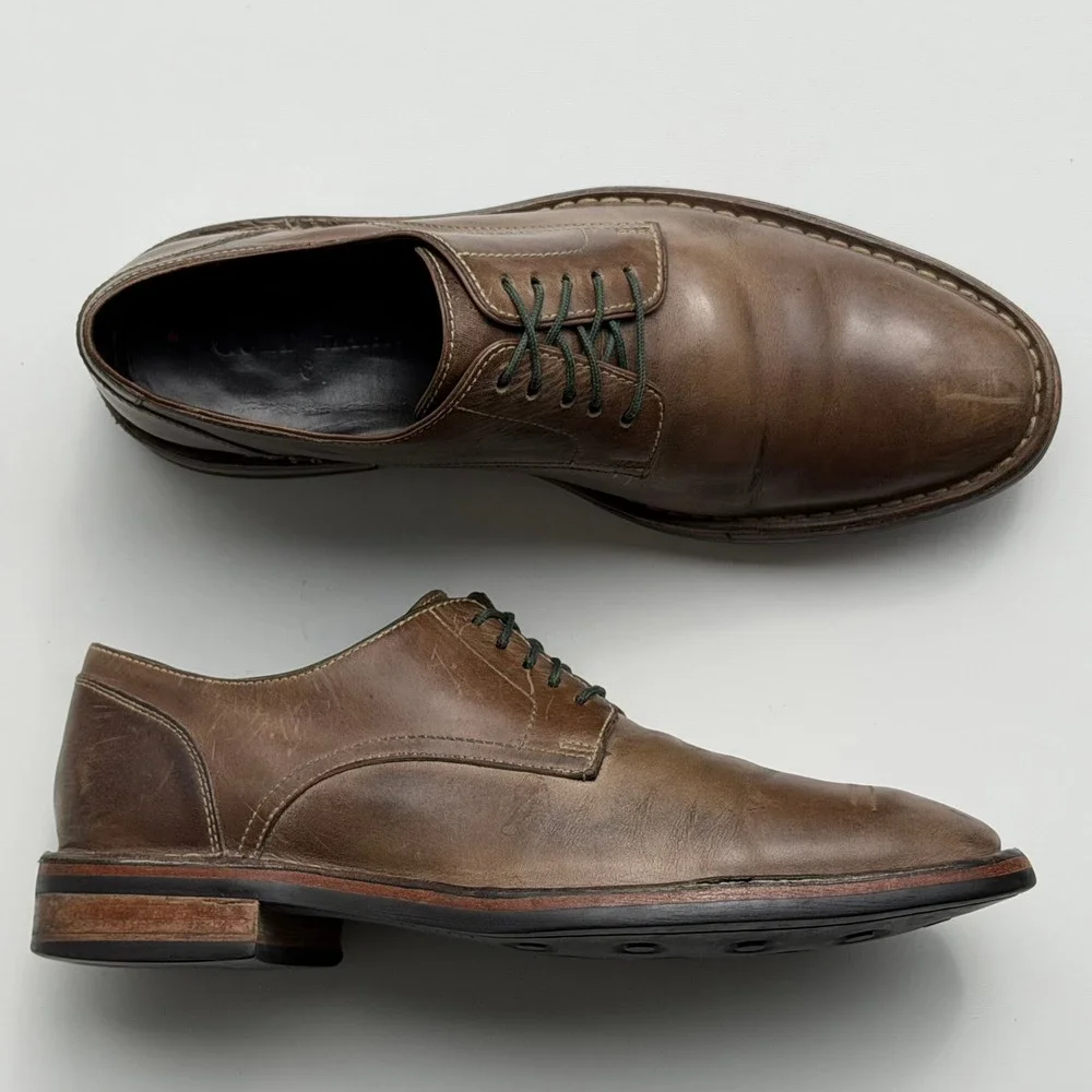 Cole Haan‎ Centre Street Derby Shoes Mens 9 Brown Leather Plain Toe Nike Air